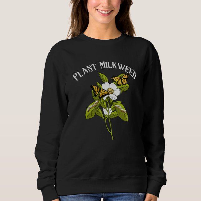 Sudadera Plant Milkweed Monarch Butterfly Caterpillar (Anverso)