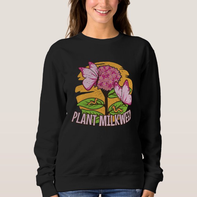Sudadera plant milkweed plant monarch butterfly eco animals (Anverso)