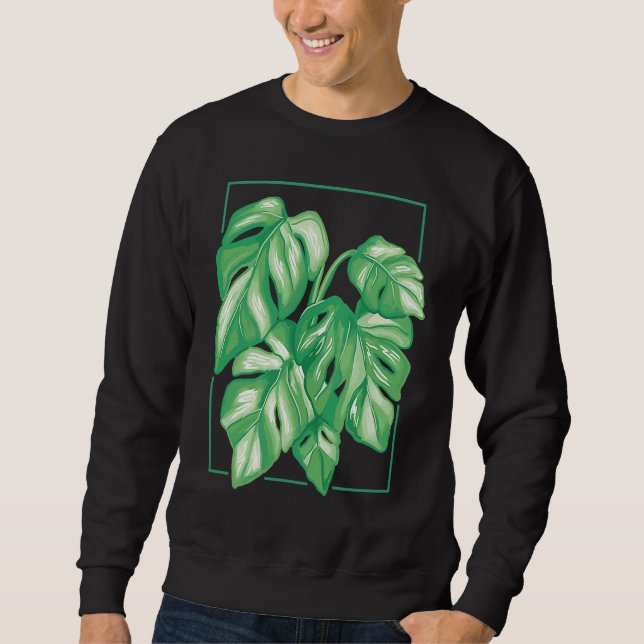Sudadera Planta de Interior Monstera Variegata Hoja Tropica (Anverso)