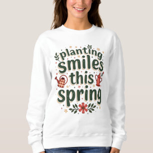 Sudadera Plantando sonrisas granjero Cute Primavera Vida Gr