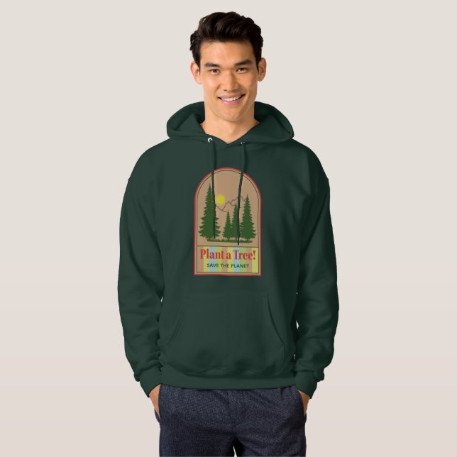 Sudadera Plantar un árbol, salvar el planeta, Guay Hoodie (Anverso completo)