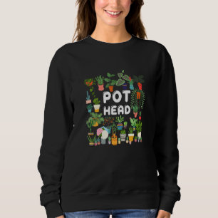 Sudadera Plantas de flores de la cabeza de la maceta