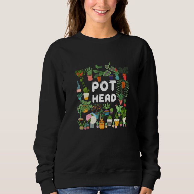Sudadera Plantas de flores de la cabeza de la maceta (Anverso)