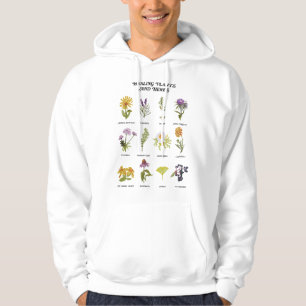 Sudadera Plantas y hierbas curativas Flor silvestre Bohemio