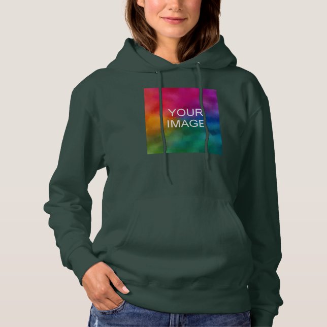 Sudadera Plantilla Añadir texto Cargar foto Mujeres de moda (Anverso)