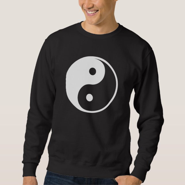 Sudadera Plantilla blanco y negro del ilustracion de Yin (Anverso)
