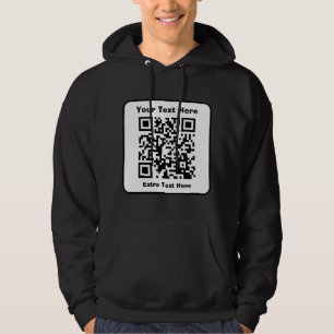 Sudadera Plantilla de código QR escaneable con texto editab