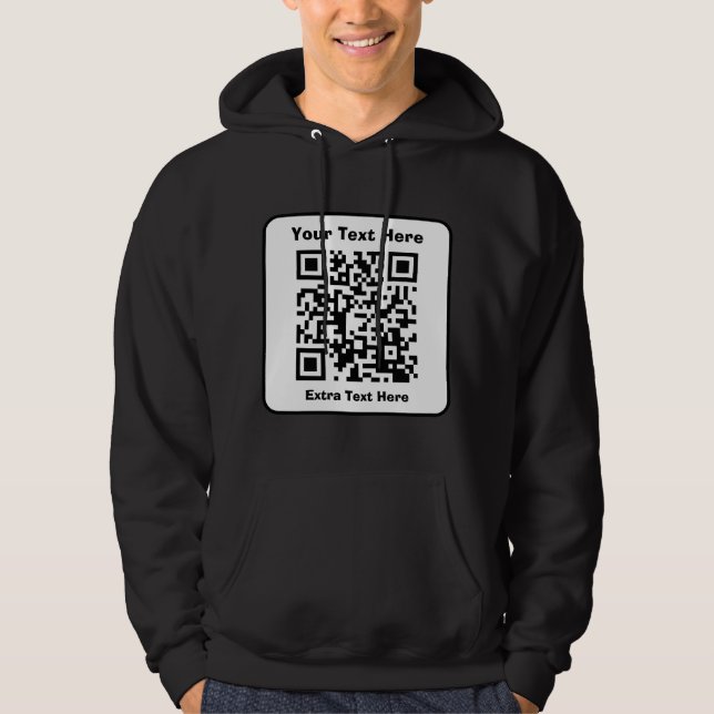 Sudadera Plantilla de código QR escaneable con texto editab (Anverso)
