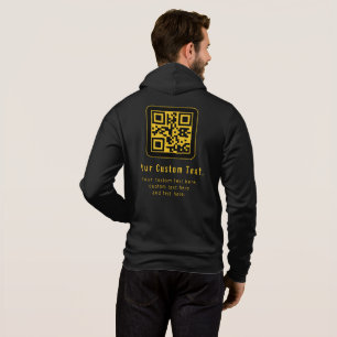 Sudadera Plantilla de código QR y texto editable   Negro y 