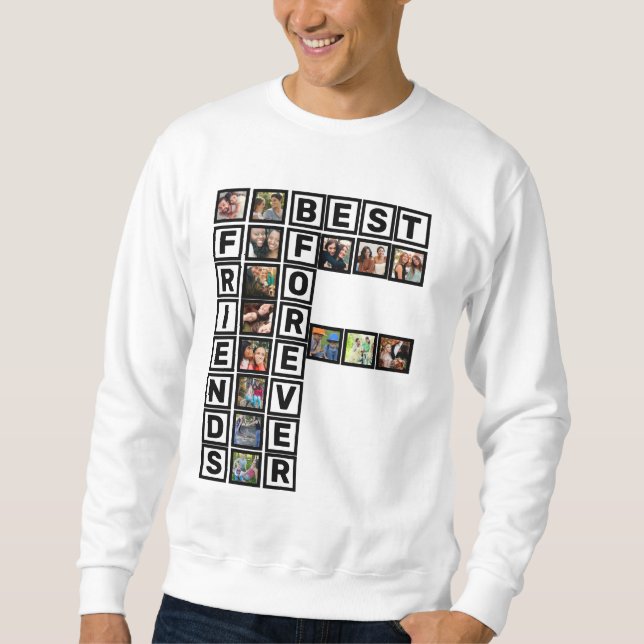 Sudadera Plantilla de Collage de fotos de los mejores amigo (Anverso)