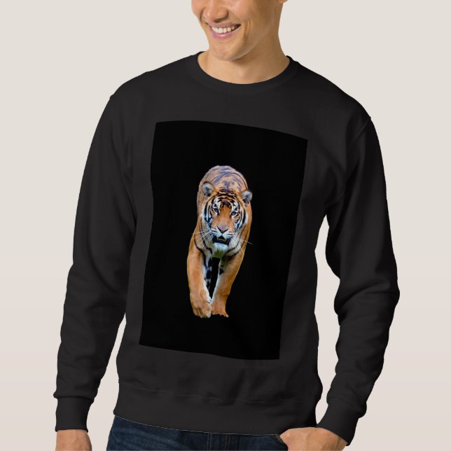Sudadera Plantilla de plantilla de tigre de marcha para neg (Anverso)