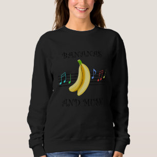 Sudadera Plátanos Y Notas Musicales Músico Frutas Exóticas