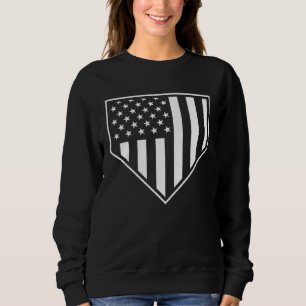 Sudadera Plato de Home Béisbol Softbol Bandera Americana Pa