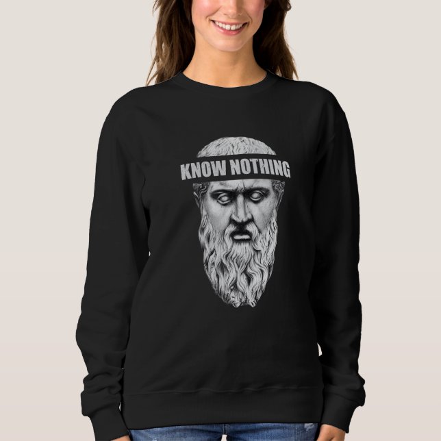 Sudadera Platón Sócrates Aristóteles No Sabe Nada Delfos  F (Anverso)