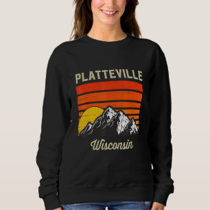 Sudadera Platteville Wisconsin Retro City State Usa