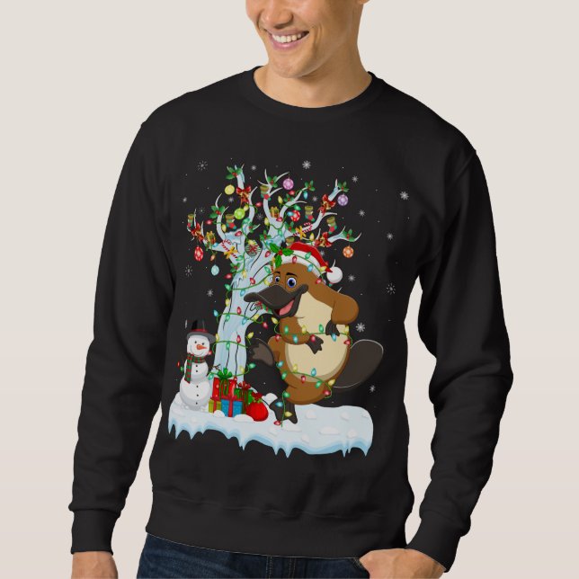 Sudadera Platypus Xmas Tree Lighing Santa Hat Platypus Chr (Anverso)