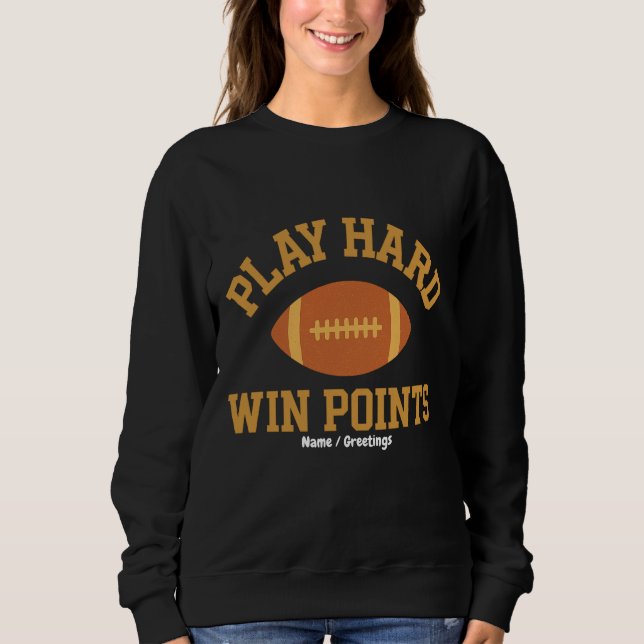Sudadera Play Hard, Win Points  Retro Game Day Sports  (Anverso)