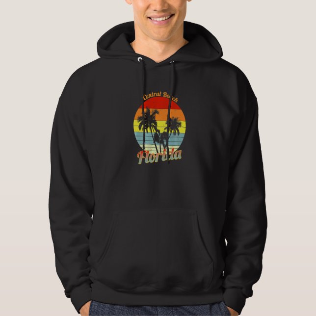 Sudadera Playa Central Florida Palmeras Tropicales Retro Va (Anverso)