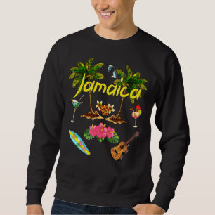 Sudadera Playa de Jamaica Verano Palma Olas Puesta del Sol