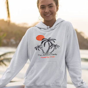 Sudadera Playa de la puesta de sol tropical árbol de palma