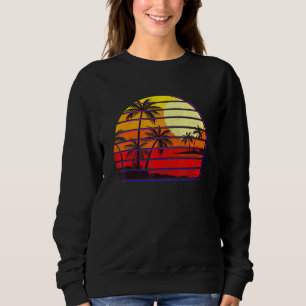 Sudadera Playa de la puesta del sol palmera vacaciones de v