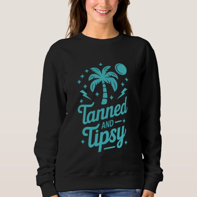 Sudadera Playa de mujeres venenosas con árboles de coco cur (Anverso)