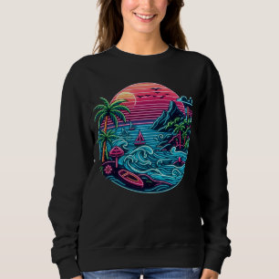 Sudadera Playa de neón tropical/hawaiana