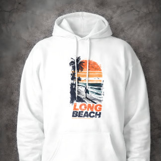 Sudadera Playa de Palm Tree atardecer retro Long Beach Cali