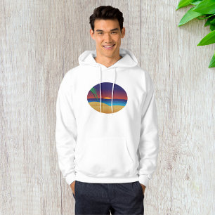 Sudadera Playa de puesta de sol tropical hojas de palma ola