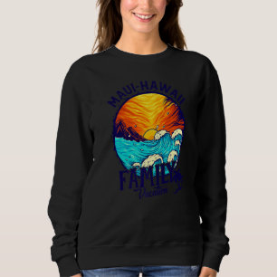 Sudadera Playa del Atardecer Retro Maui Hawái Vacaciones Fa