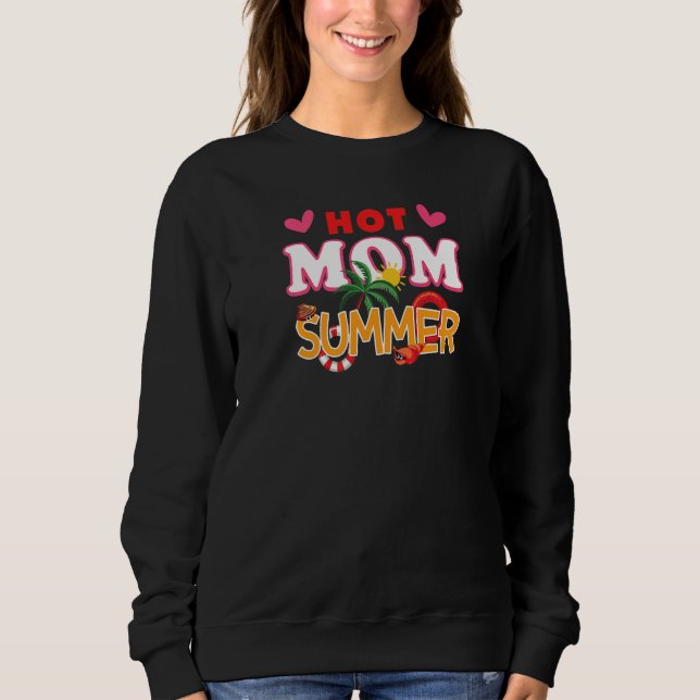 Sudadera Playa gráfica de verano de Hot Mom (Anverso)