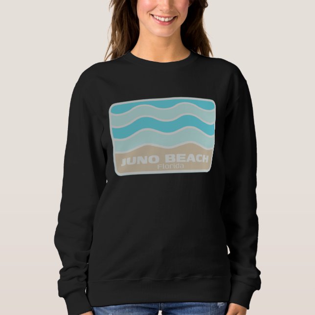 Sudadera Playa Juno Florida Retro FL Olas Playa Recuerdo (Anverso)