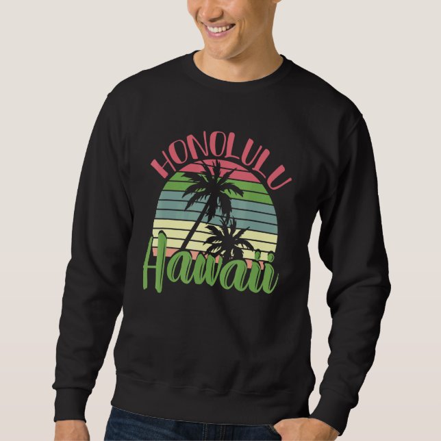 Sudadera Playa Retro Palm Trees Tropicales De Verano De Haw (Anverso)