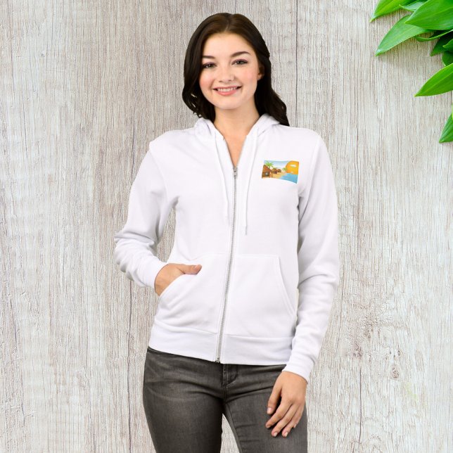 Sudadera Playa tropical con sombrillas de paja (Subido por el creador)