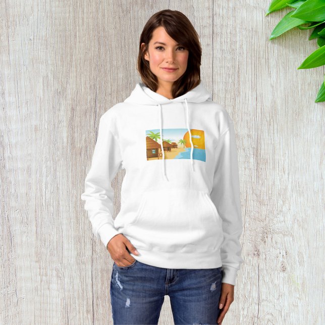Sudadera Playa tropical con sombrillas de paja (Subido por el creador)