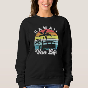 Sudadera Playa Tropical Hawaii Van Life Palm Tree Surfboard
