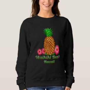 Sudadera Playa Waikiki Hawaii Flor de Piña