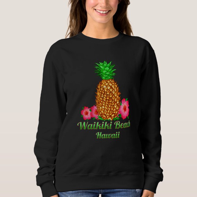 Sudadera Playa Waikiki Hawaii Flor de Piña (Anverso)
