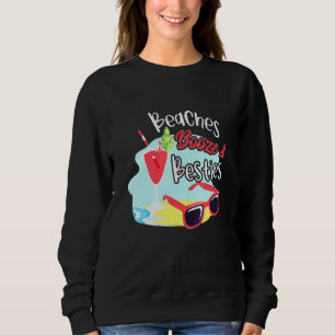 Sudadera Playas Booze Besties Chicas Viaje Amigos Fin de Se