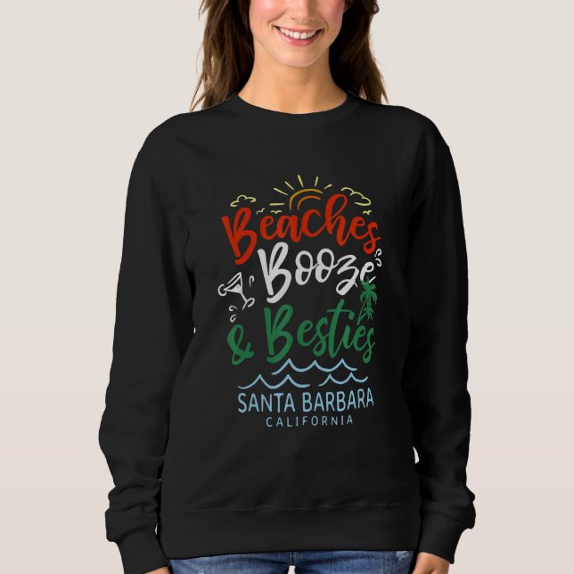 Sudadera Playas Booze Y Bestias Santa Barbara Cal (Anverso)