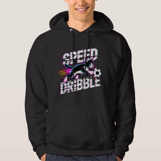 Sudadera Playful Speed of Dribble Cat For Soccer Enthusiast (Anverso)