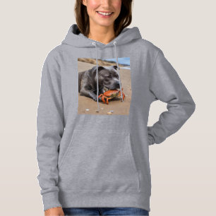 Sudadera "Playside Pals: un Staffy y su compañero de cangre