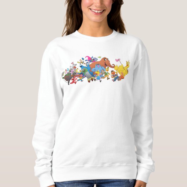 Sudadera Plaza Sésamo! Ilustracion de caracteres (Anverso)