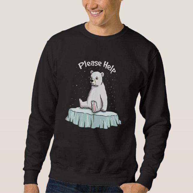 Sudadera Please Help Ice Bear Wildlife Polar Animal Arctic (Anverso)
