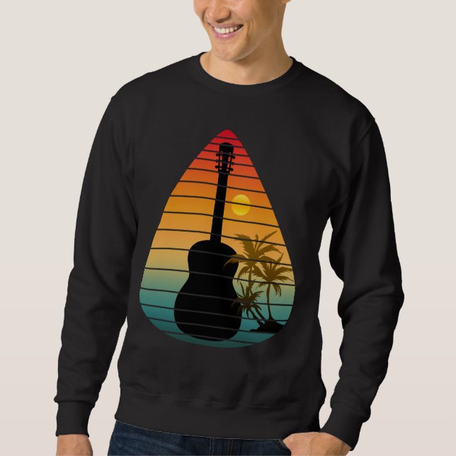 SUDADERA PLECTRO DE GUITARRA DE MODA PUESTA DE SOL  (Anverso)