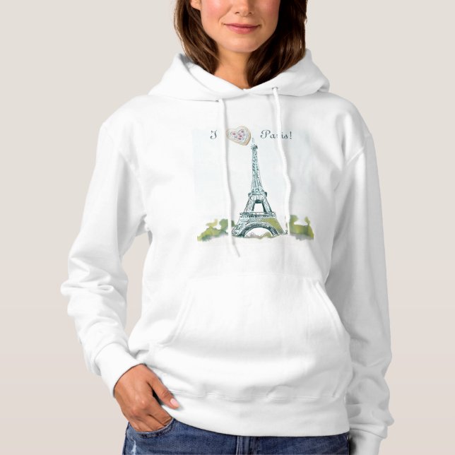 Sudadera Pluma de la Torre Eiffel y esbozo de tinta | El co (Anverso)
