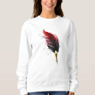 Sudadera Pluma de plumas rojas con nido de oro