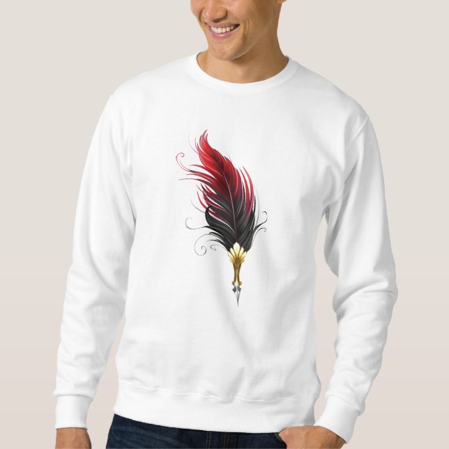 Sudadera Pluma de plumas rojas con nido de oro (Anverso)