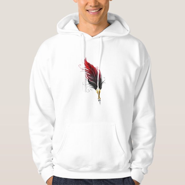 Sudadera Pluma de plumas rojas con nido de oro (Anverso)