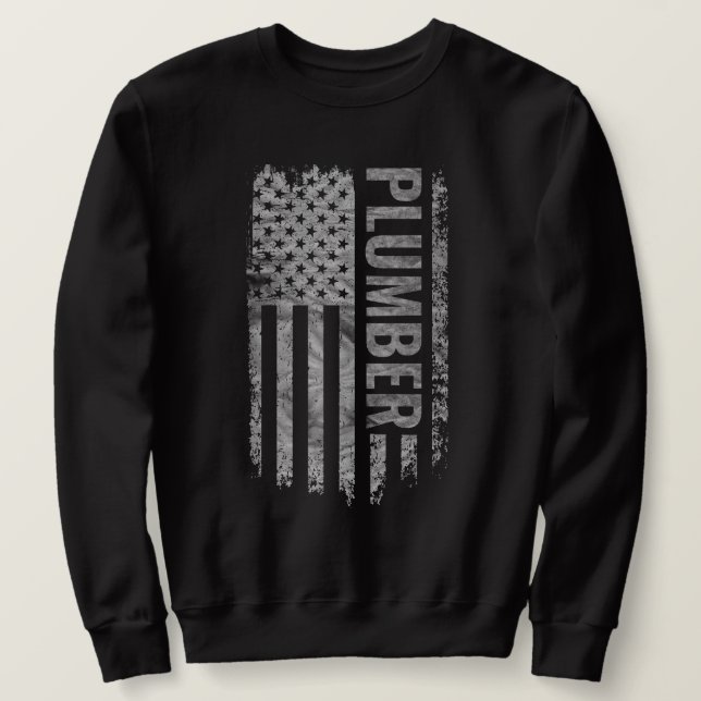 Sudadera Plumber USA Flag Distressed design (Anverso del diseño)